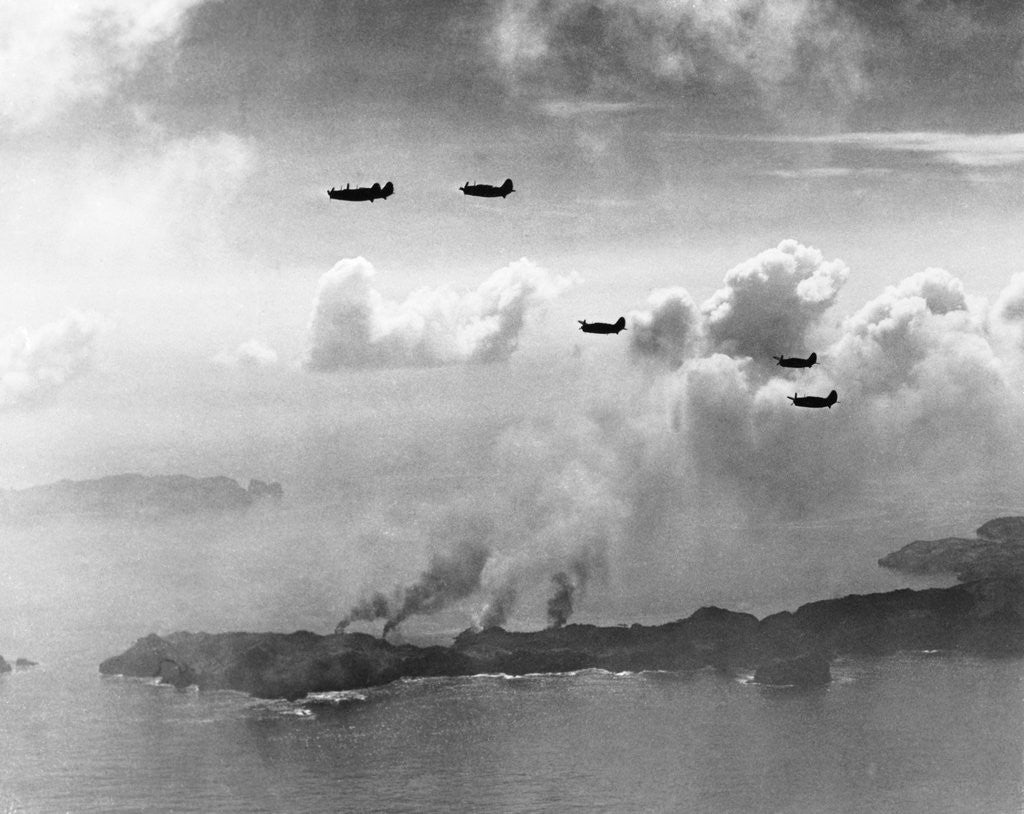 Detail of Fighter Jets Dropping Bombs by Anonymous