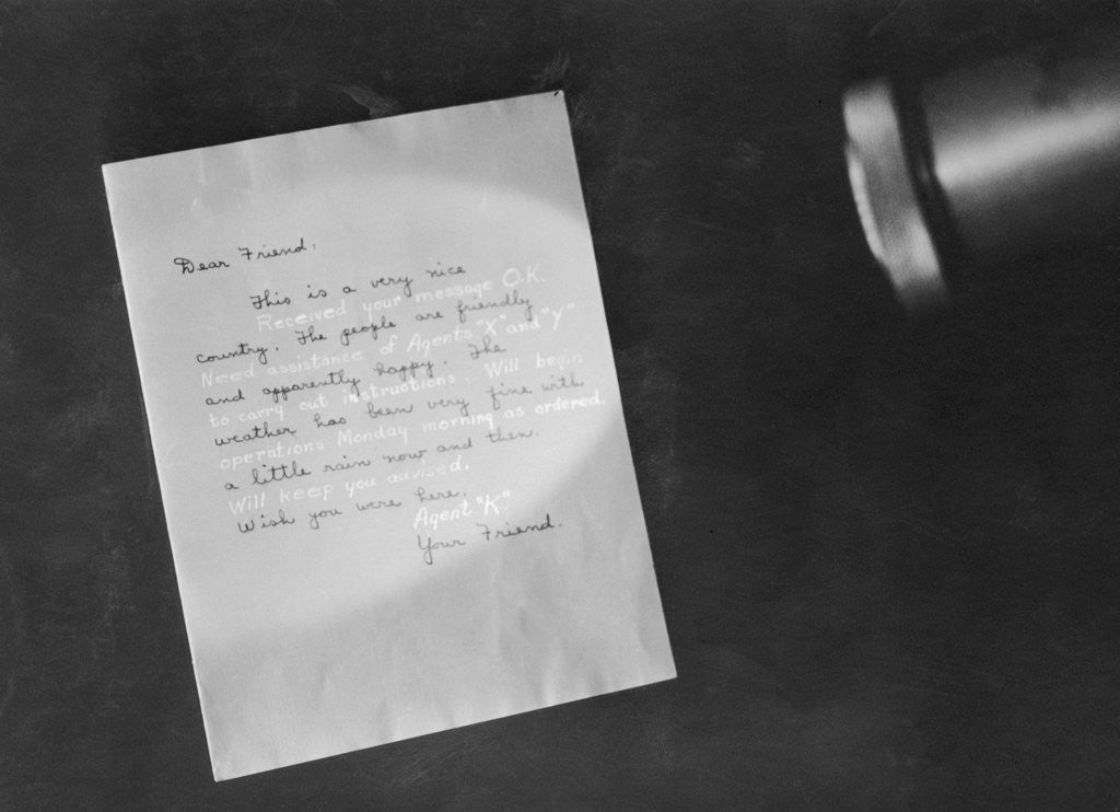 Detail of Letter Showing Invisible Ink by Anonymous