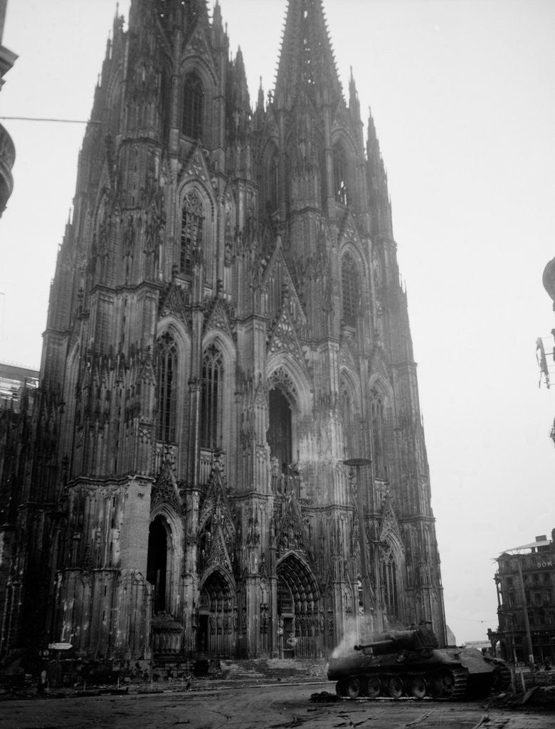 Detail of German Tank In Front of Cathedral by Anonymous
