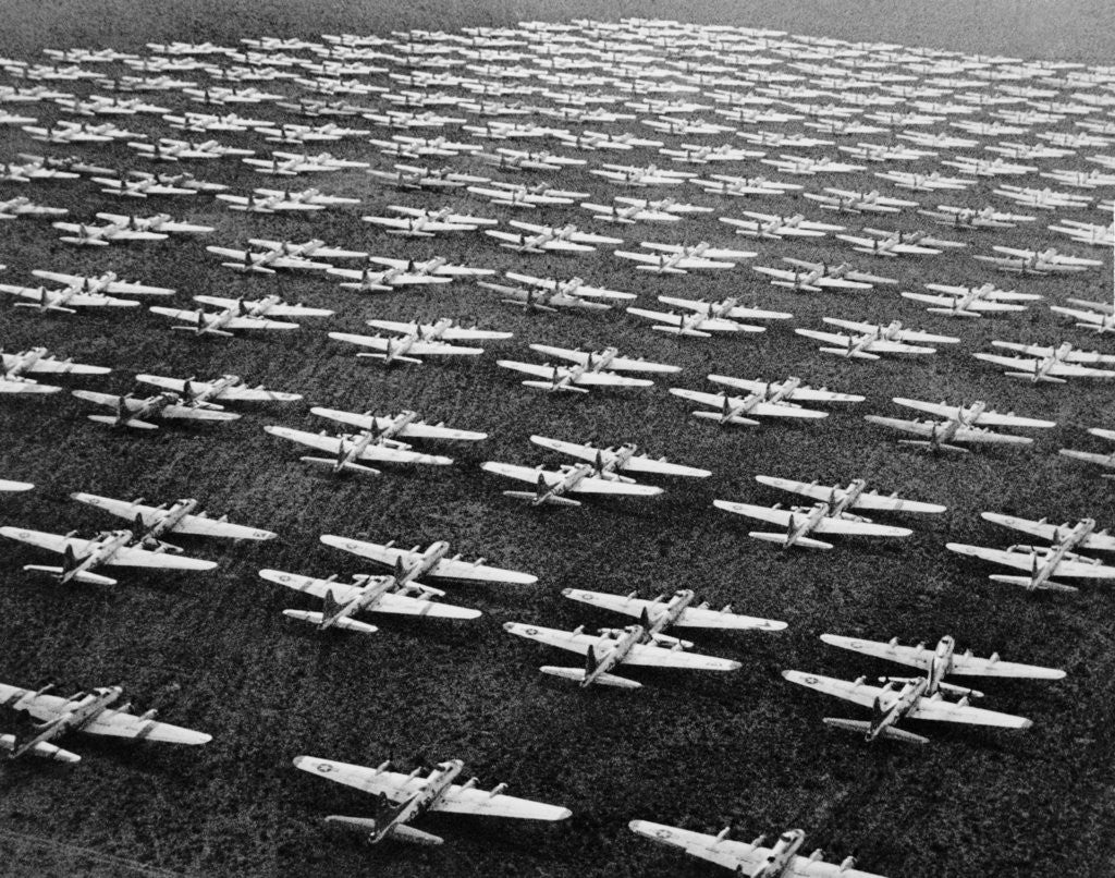 Detail of Hundreds of B-29 Flying Fortresses Await Scrap Heap by Anonymous