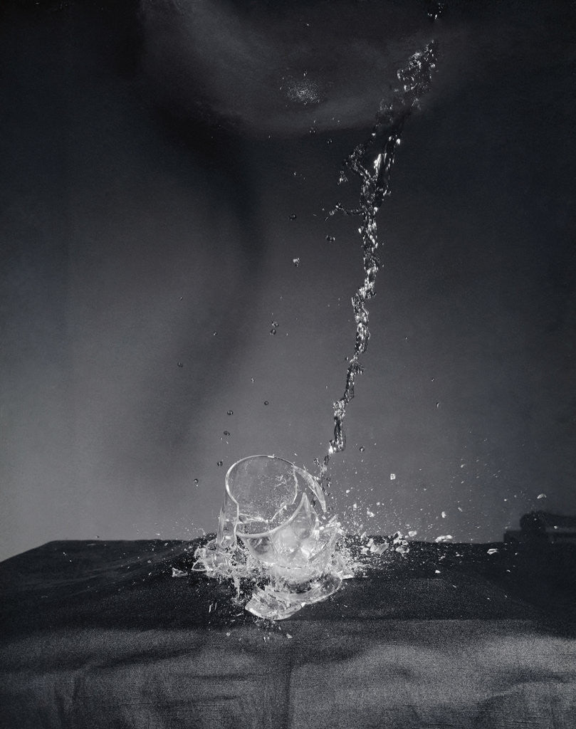 Detail of Fallen Glass with Water Breaking by Anonymous