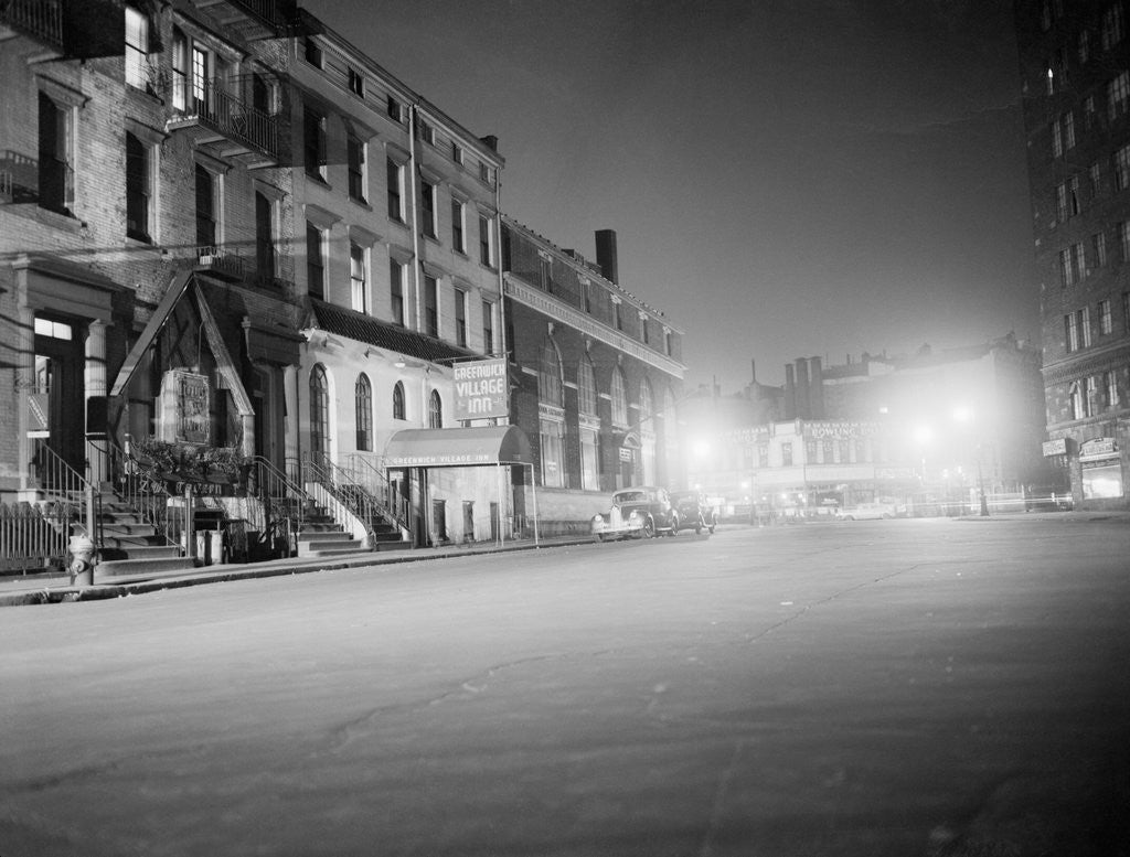 Detail of View of Street in Greenwich Village by Anonymous