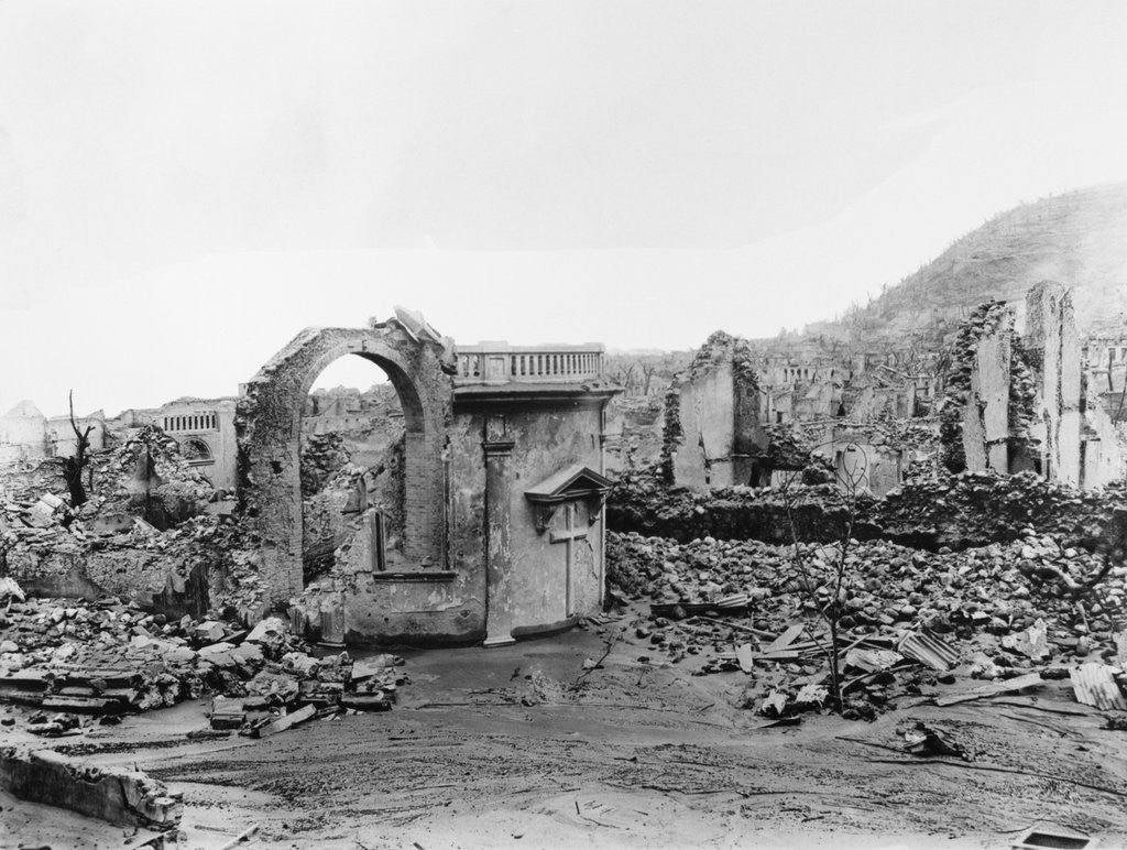 Detail of Scene of Devestation from Mount Pelee Eruption by Anonymous