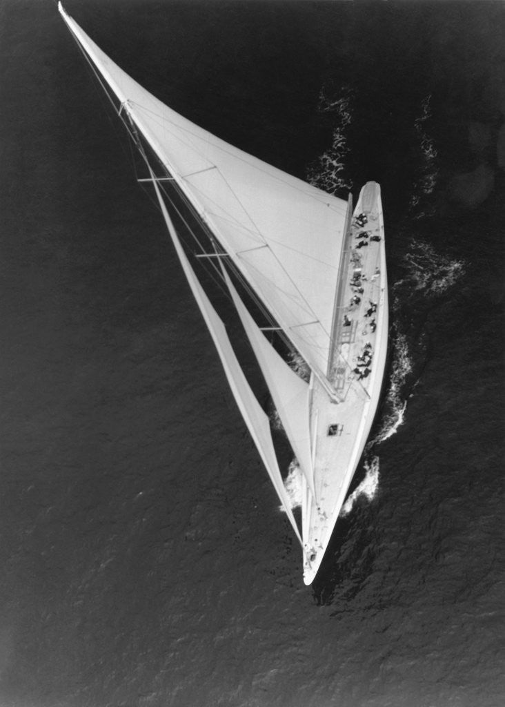 Detail of Harold Vanderbilt's Yacht Sailing by Anonymous