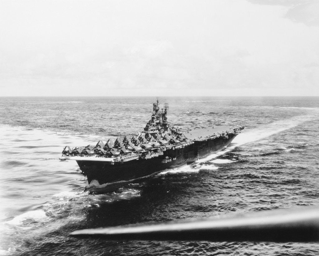 Detail of Large American Aircraft Carrier in the Ocean by Anonymous