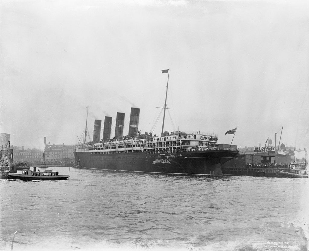 Detail of RMS Lusitania in New York Harbor by Anonymous