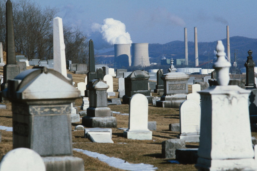 Detail of Nuclear Plant and Cemetery by Corbis