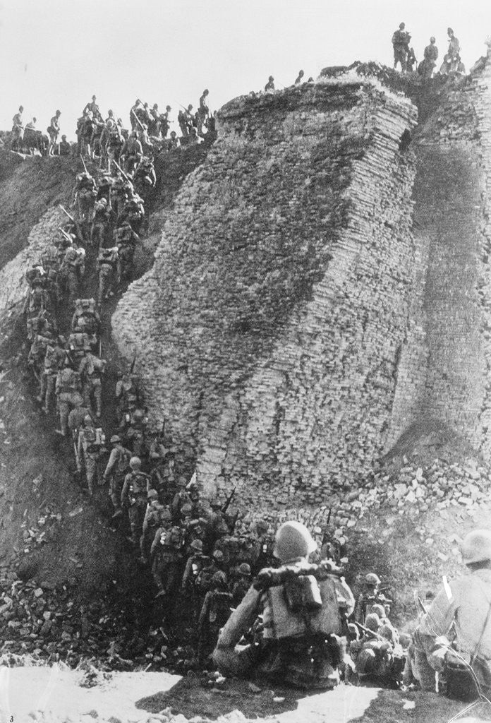 Detail of Japanese Soldiers Climbing Great Wall by Anonymous