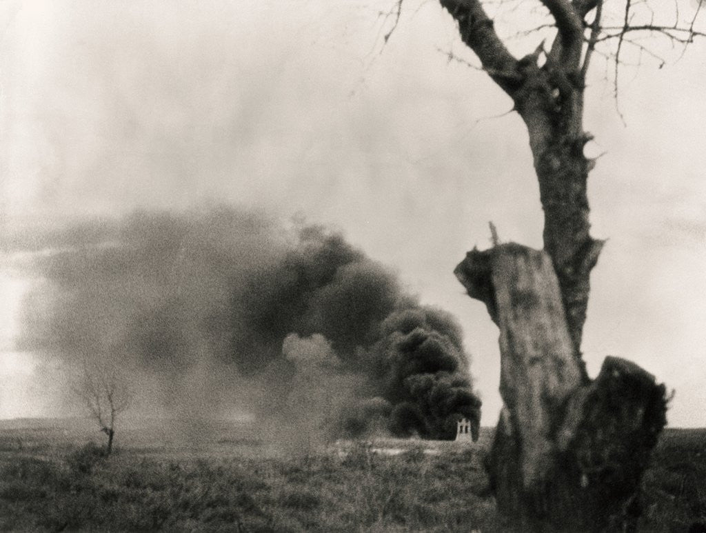 Detail of Buildings Burning in Spain During Civil War by Anonymous