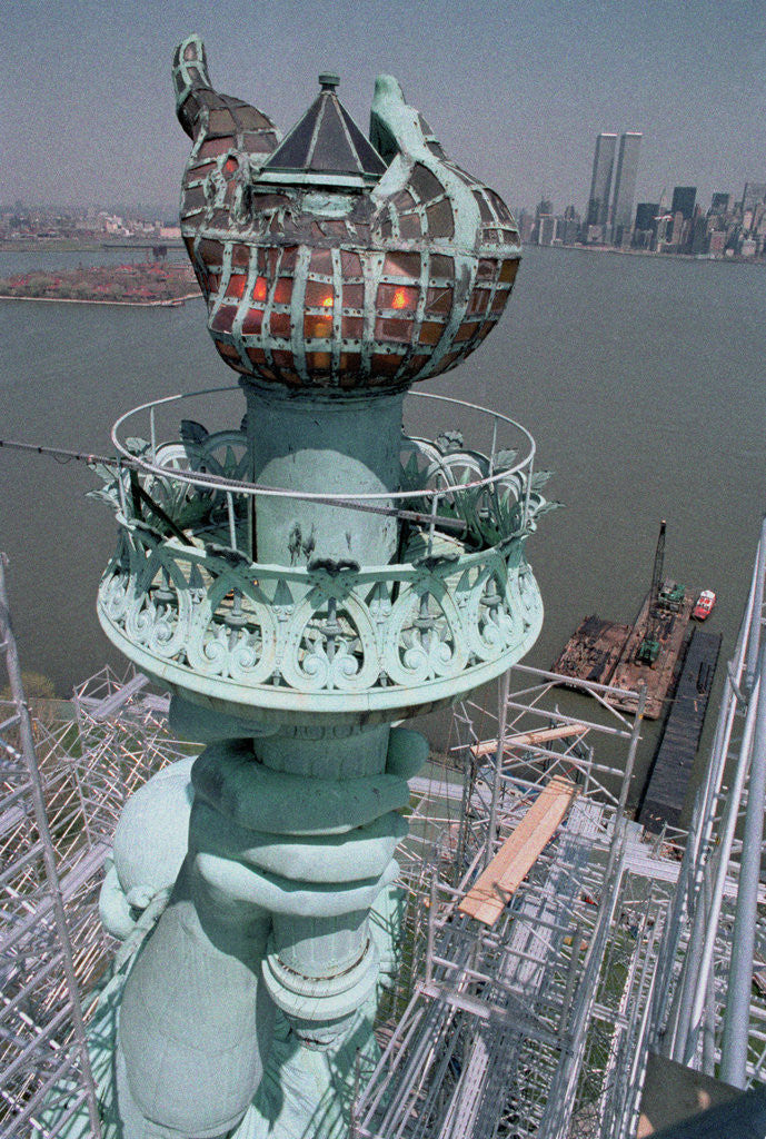 Detail of Torch on the Statue of Liberty by Anonymous