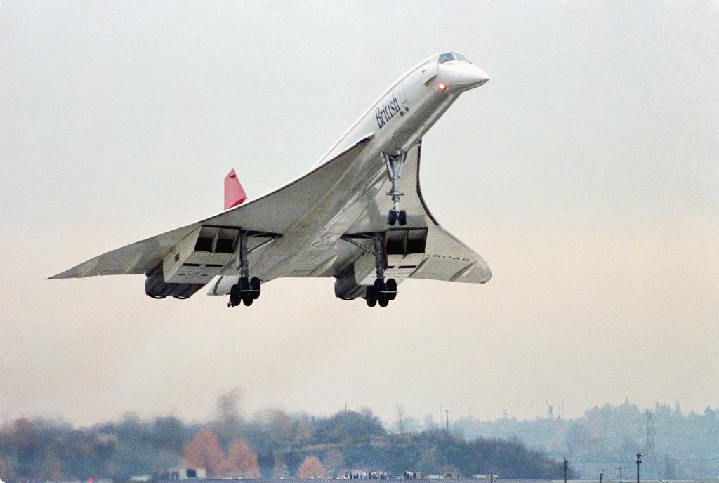 Detail of Concorde Supersonic Airliner Landing at Airport by Anonymous