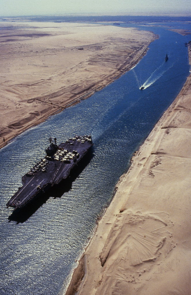 Detail of USS Nimitz Passing Through Suez Canal by Anonymous