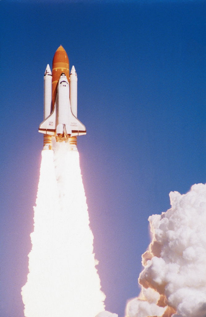 Detail of Challenger Space Shuttle Lifting Off by Anonymous