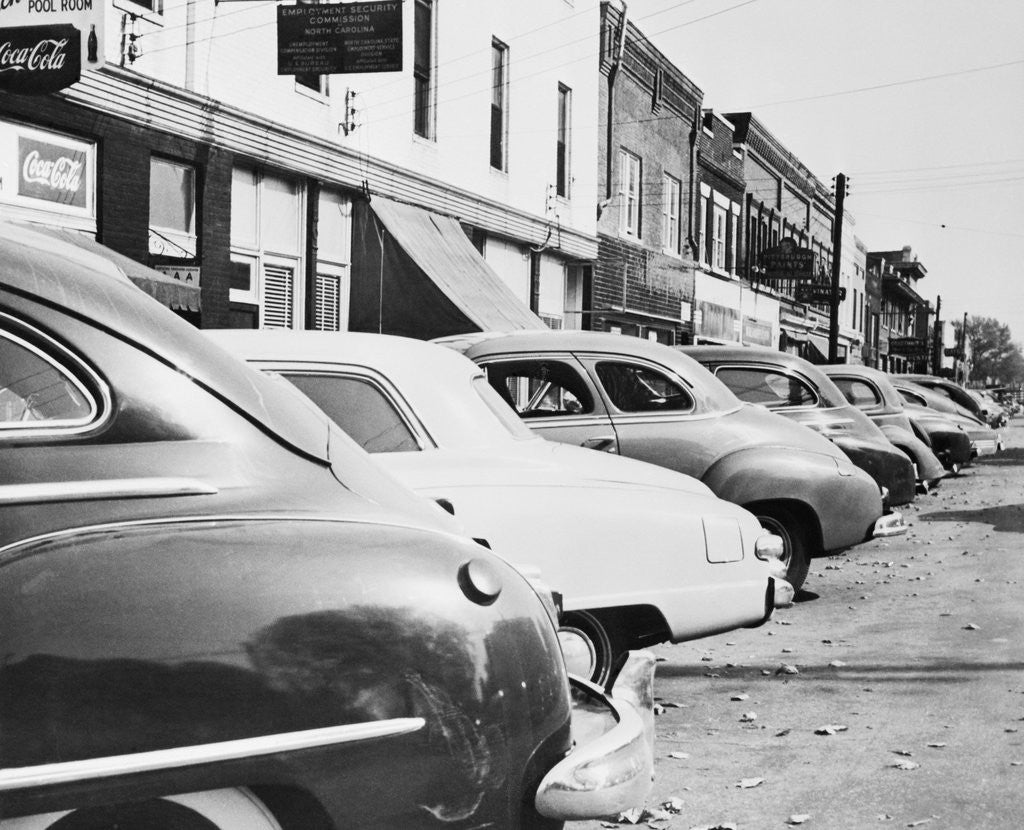 Detail of View of Parked Cars Along Street by Anonymous