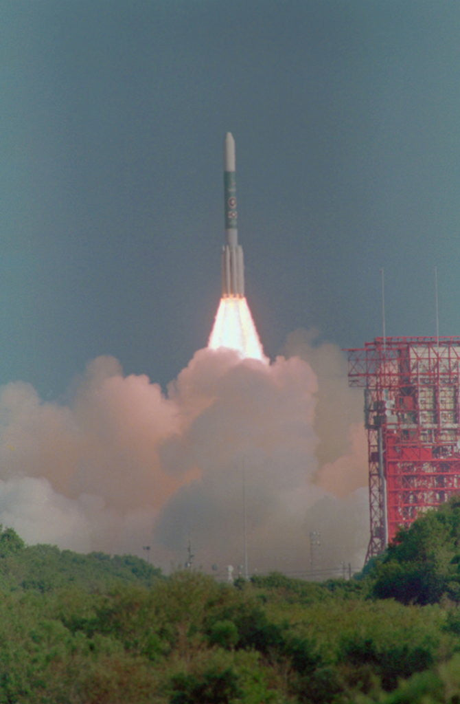 Detail of Air Force Delta Rocket Shooting Into Orbit by Anonymous