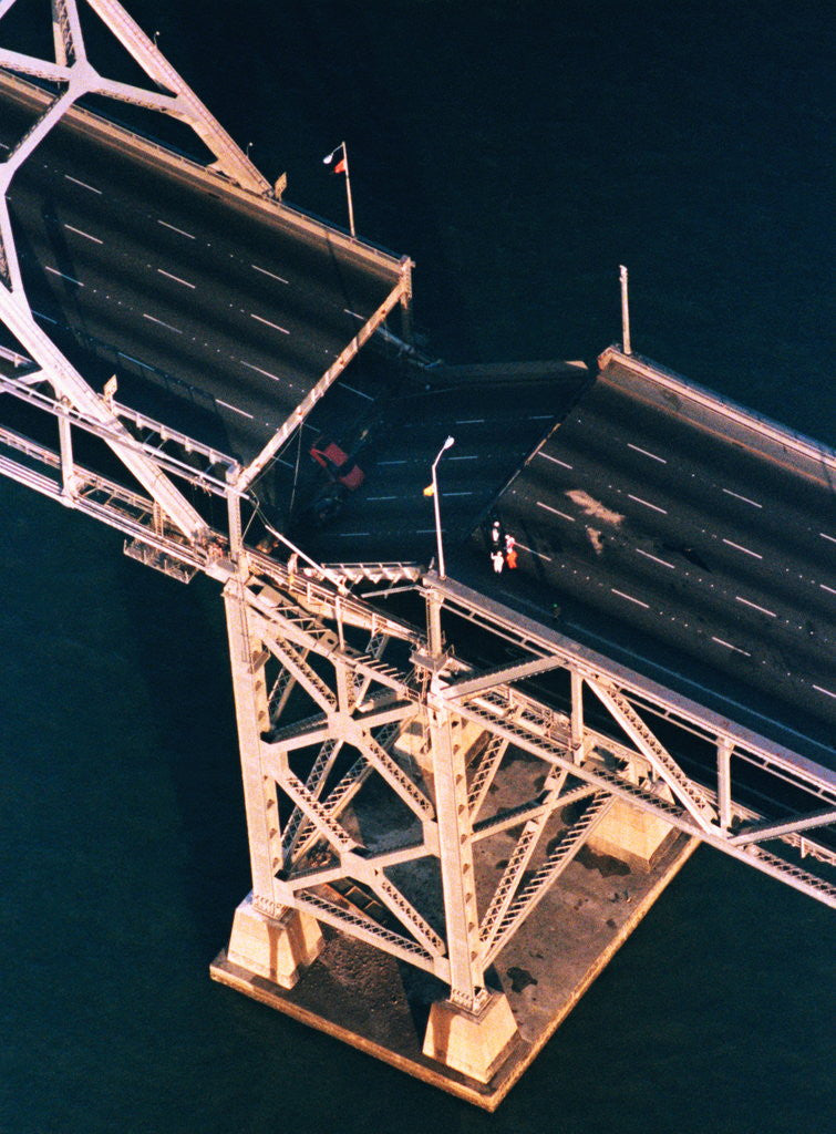 Detail of Bridge Damaged During Loma Prieta Earthquake by Anonymous