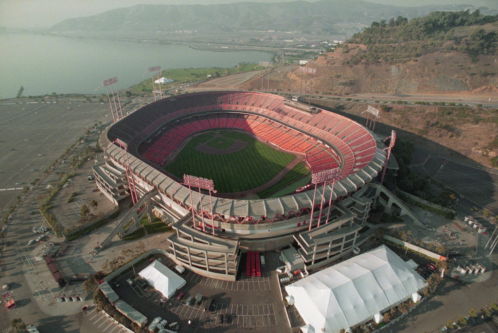 Detail of Aerial View of Earthquake Damaged Stadium by Anonymous
