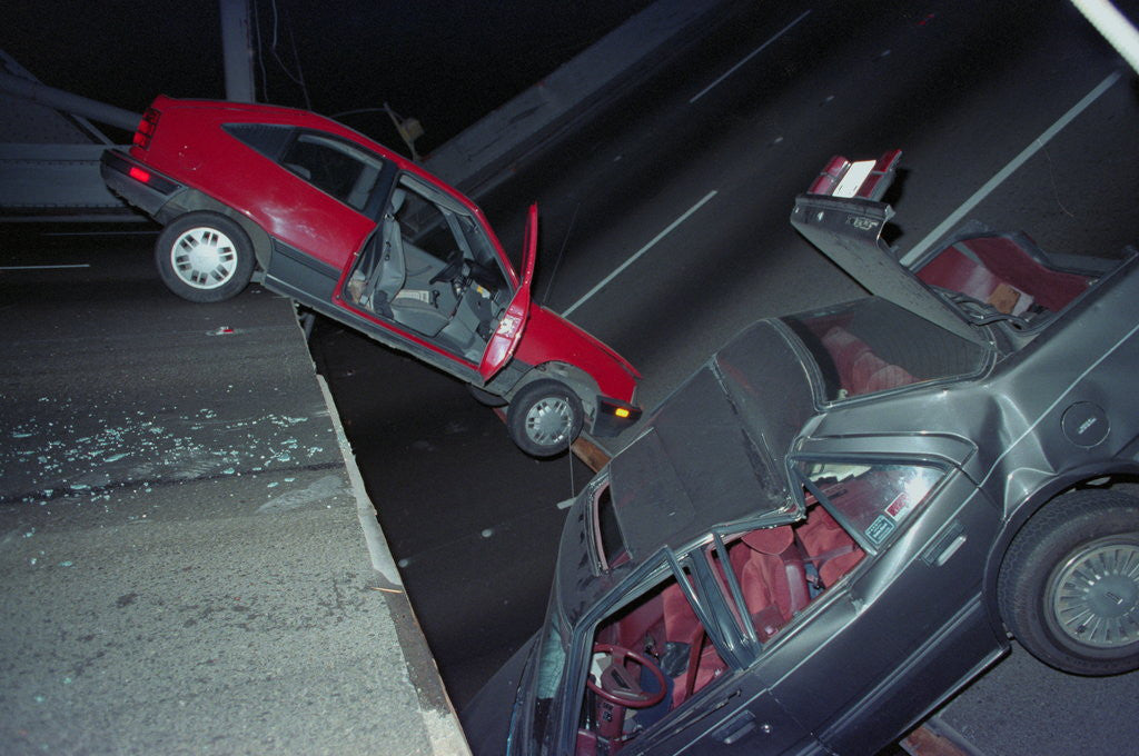Detail of Automobiles Trapped on Bridge by Anonymous