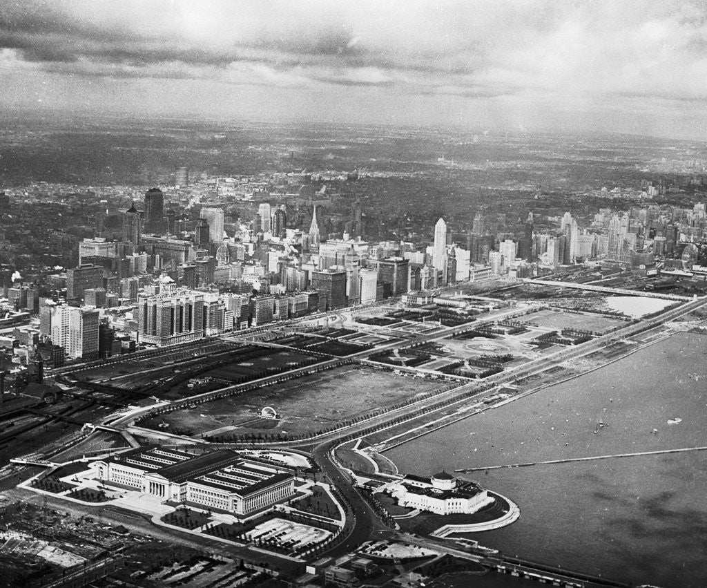 Detail of Aerial View of Chicago's Lake Front by Anonymous