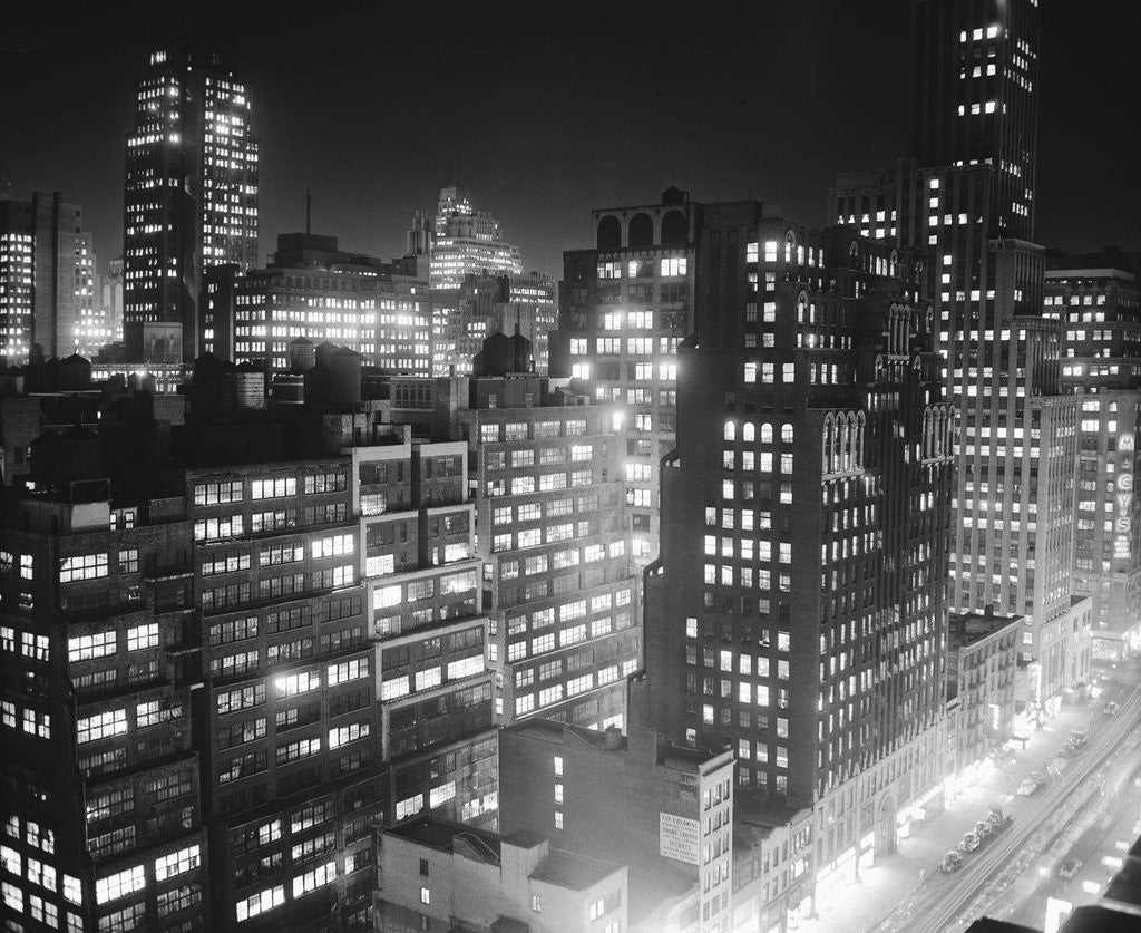 Detail of New York Garment District Skyline by Anonymous