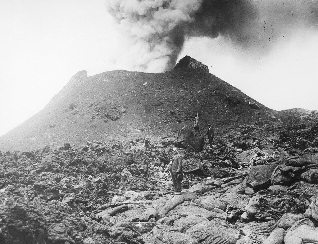 Detail of Visitors Beneath Erupting Mt. Vesuvius by Corbis