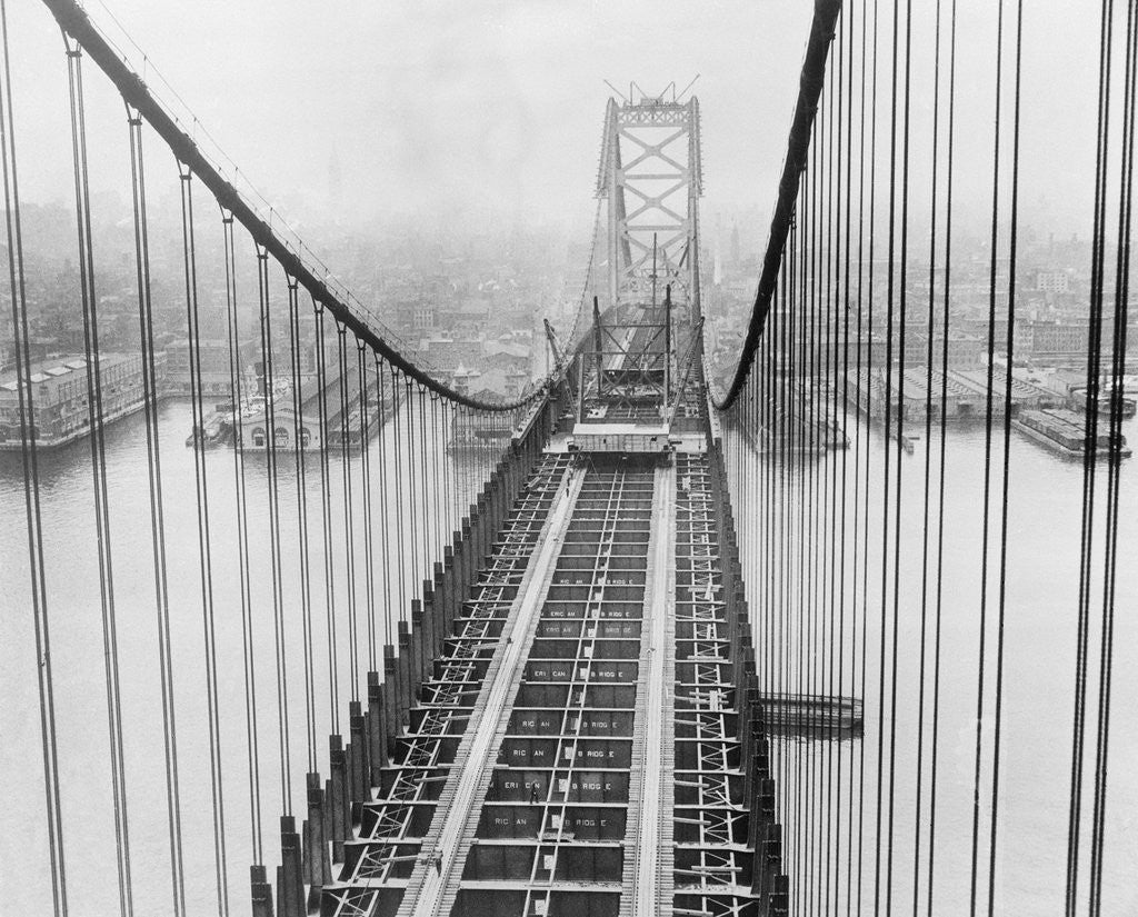 Detail of View of Suspension Bridge by Anonymous