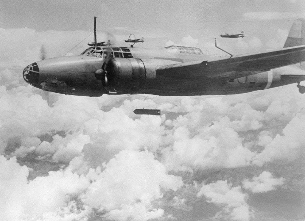 Detail of Japan Military Plane in Flight by Anonymous