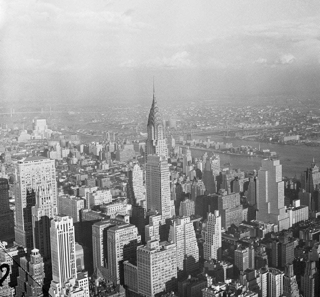 Detail of Aerial View of Chrysler Building in New York City by Anonymous