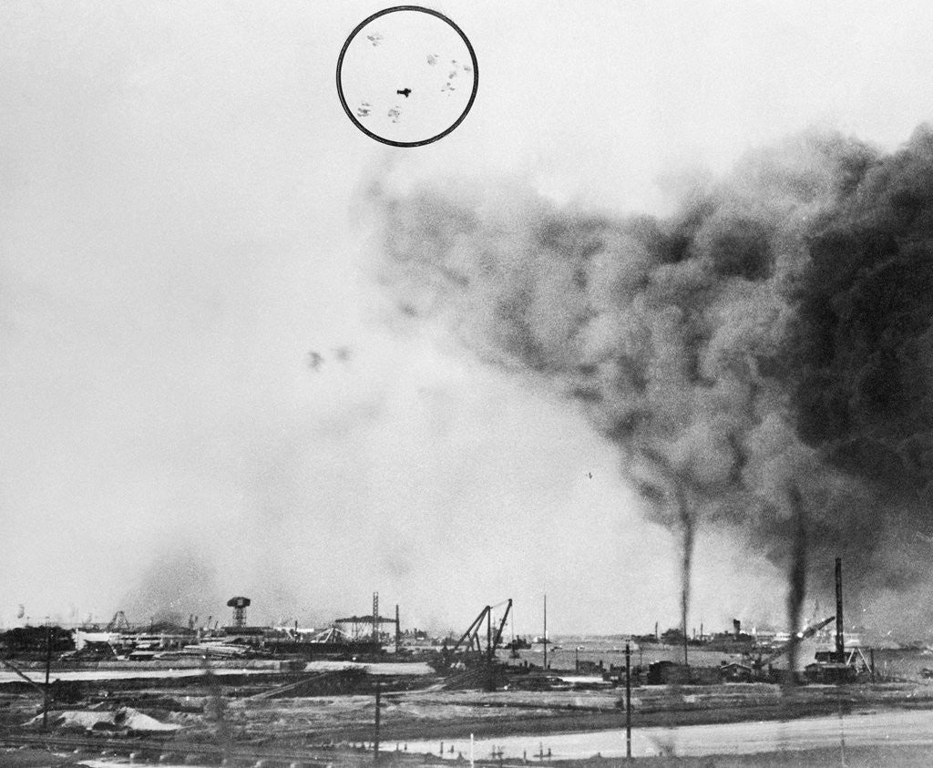Detail of Japanese Aircraft Flying Through Smoke by Anonymous