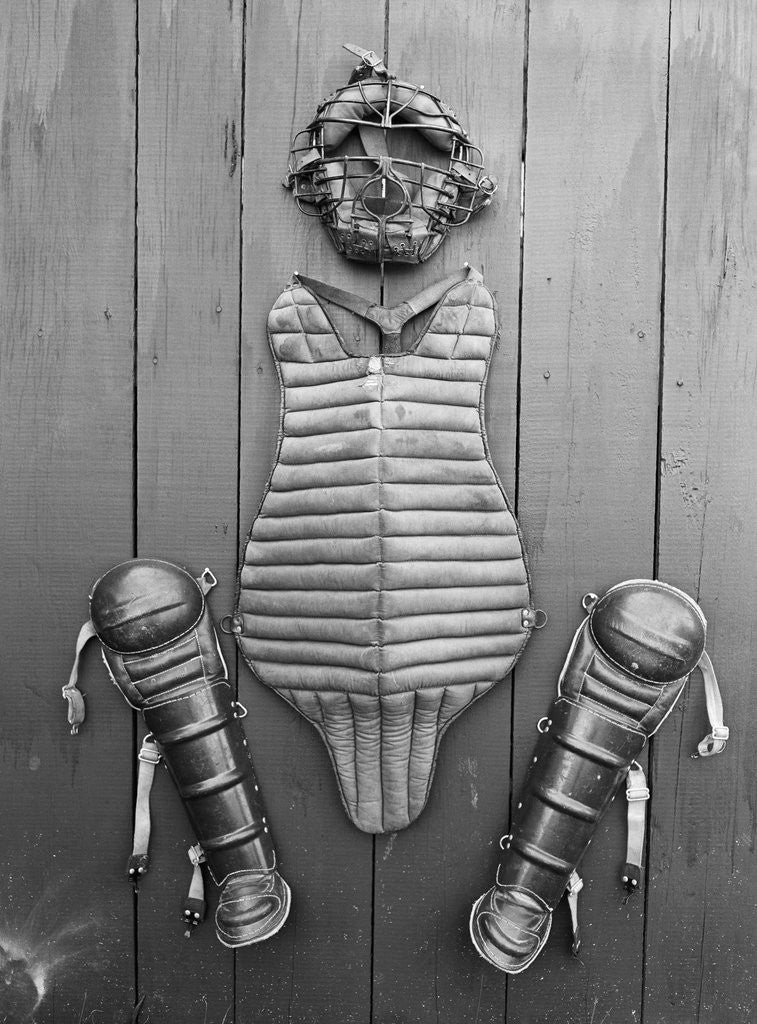 Detail of Display of Baseball Gear by Anonymous