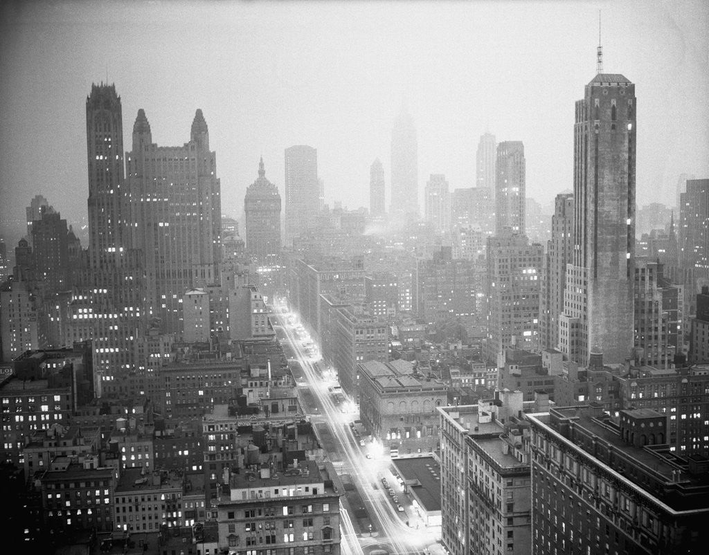 Detail of New York City With Almost All Lights Off by Anonymous