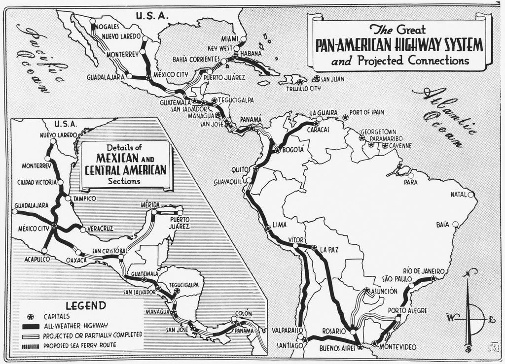 Detail of Map of Panama Zone Areas by Anonymous