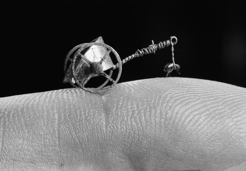 Detail of Flea Pulling Miniature Merry Go Round by Anonymous