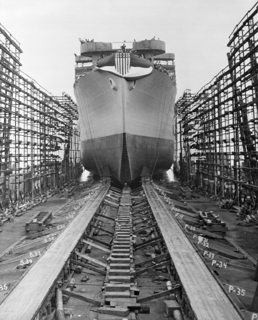 Detail of Ship in Building Yard by Anonymous