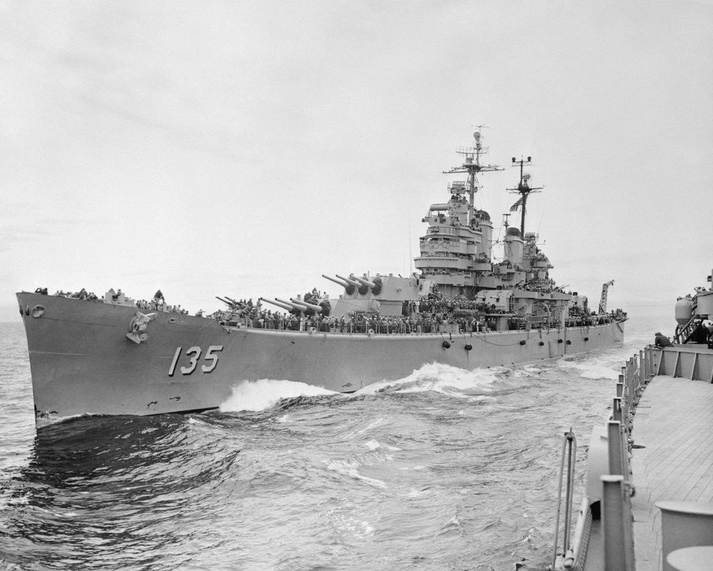Detail of United States Battleship Along Korean Shore by Anonymous