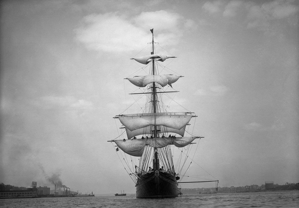 Detail of Frontal View of a Sailing Yacht by Anonymous