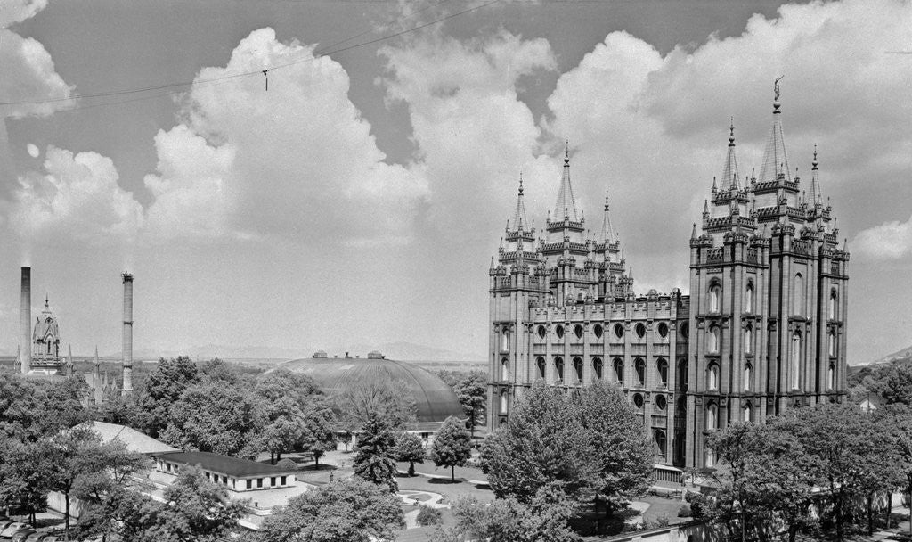Detail of Overview of Mormon Temple Square by Anonymous