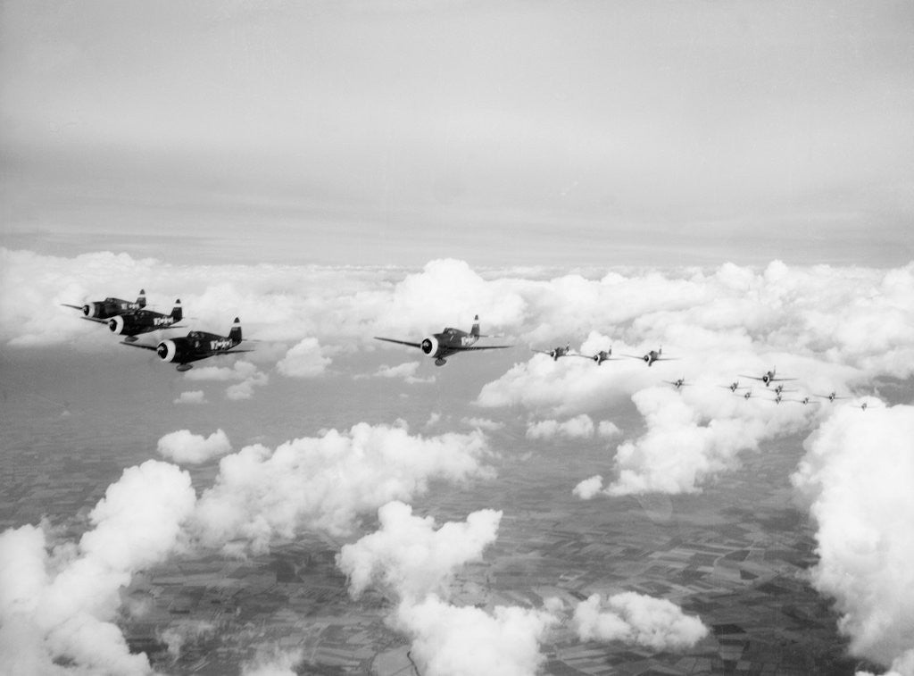 Detail of USAF P-47 Thunderbolts in Flight by Anonymous