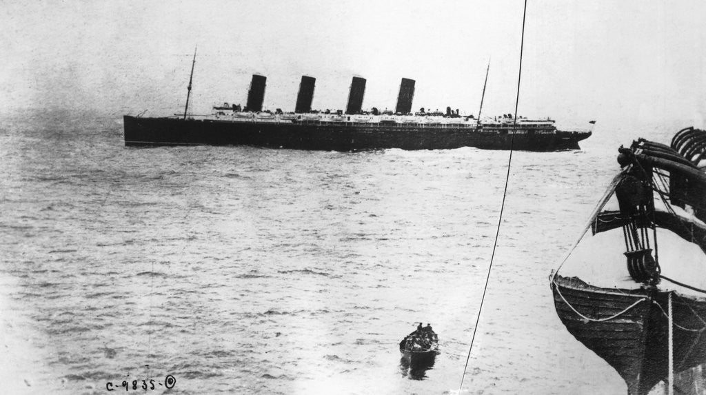 Detail of Large Liner Lusitania Leaving in Waters by Anonymous