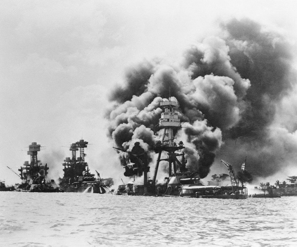Detail of Ships Under Attack at Pearl Harbor by Anonymous