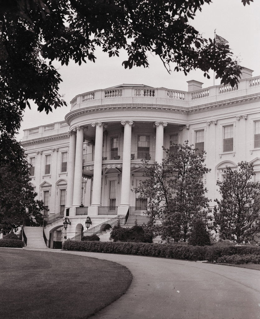 Detail of Exterior View of the White House by Corbis