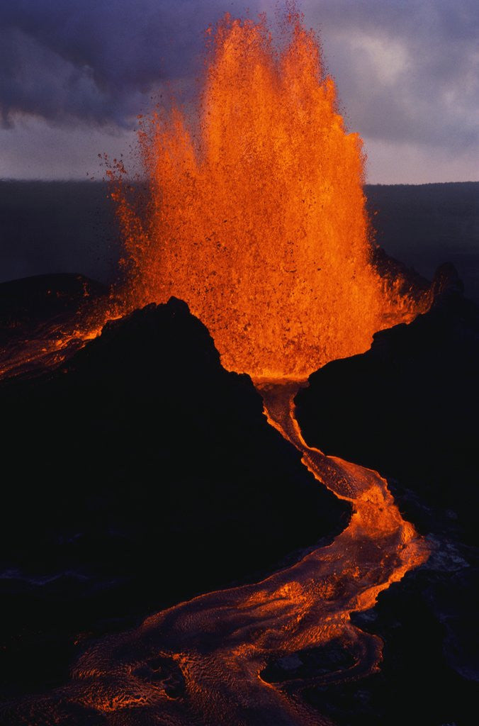 Detail of Puu Oo Crater Erupting by Anonymous