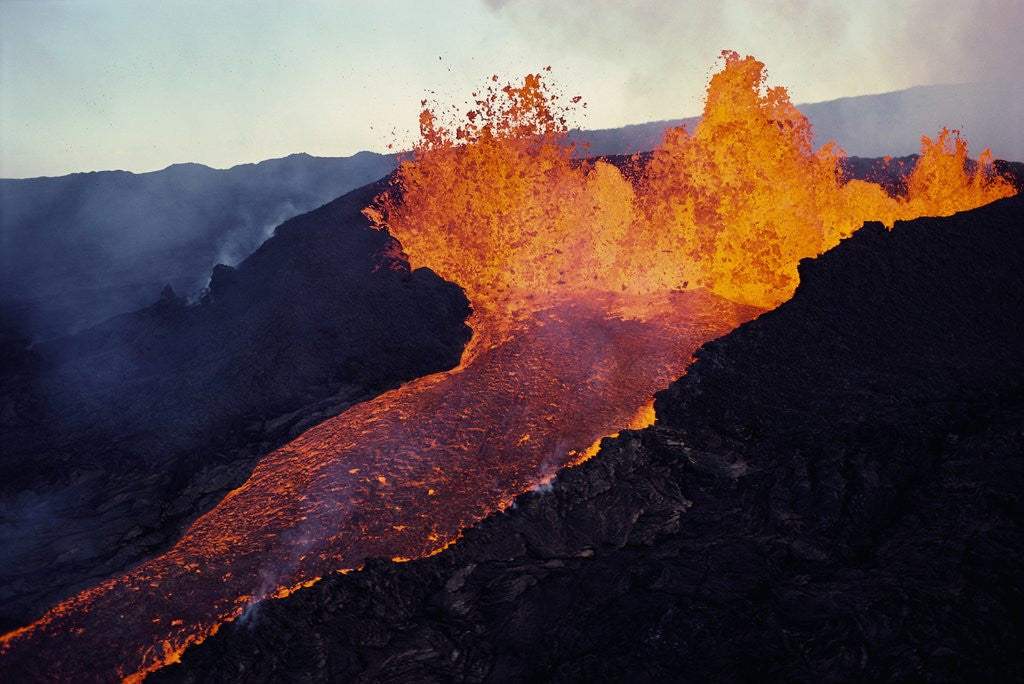 Detail of Puu Oo Crater Erupting by Anonymous