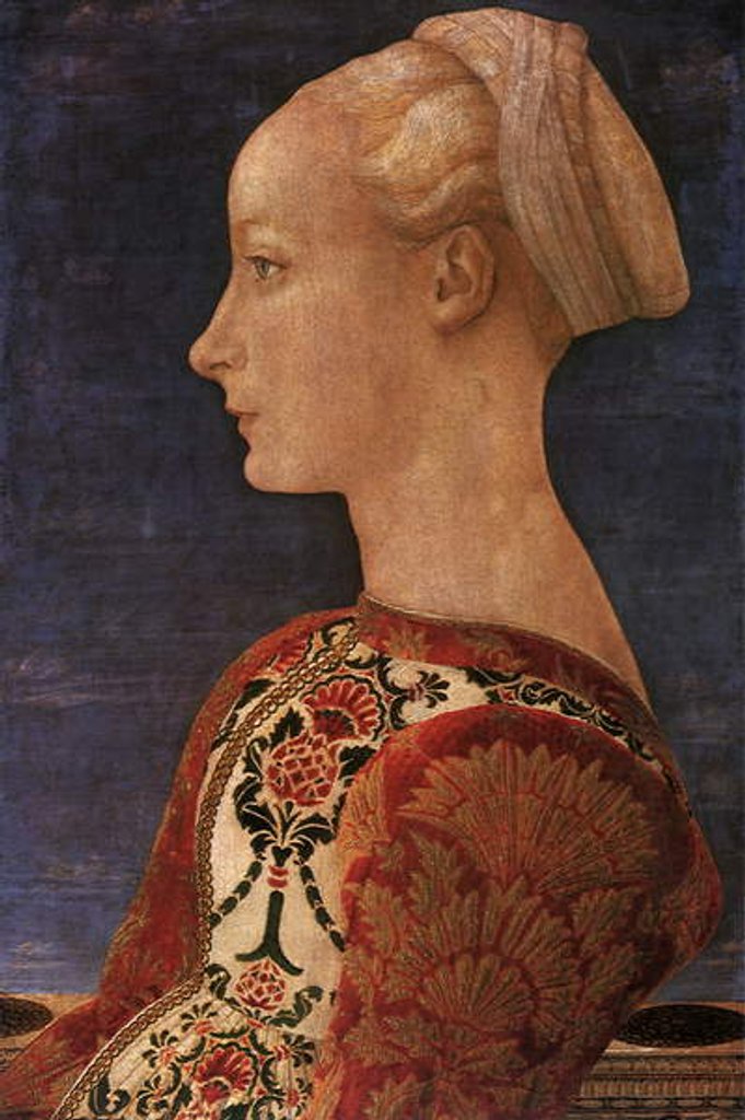 Detail of Profile Portrait of a Young Lady, 1465 by Antonio Pollaiuolo