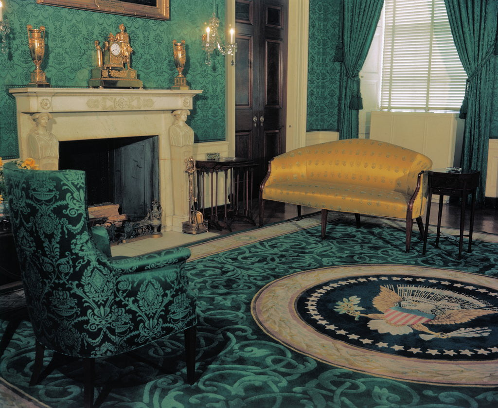Detail of Empty Green Room at White House by Anonymous