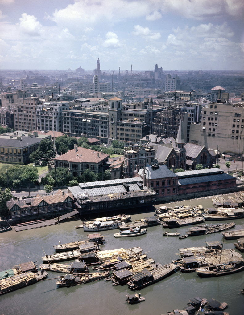 Detail of Aerial View of the City of Shanghai by Anonymous