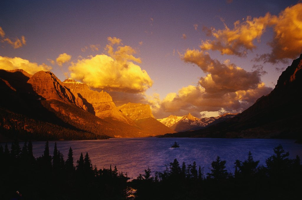 Detail of Sunrise over St. Mary Lake by Anonymous