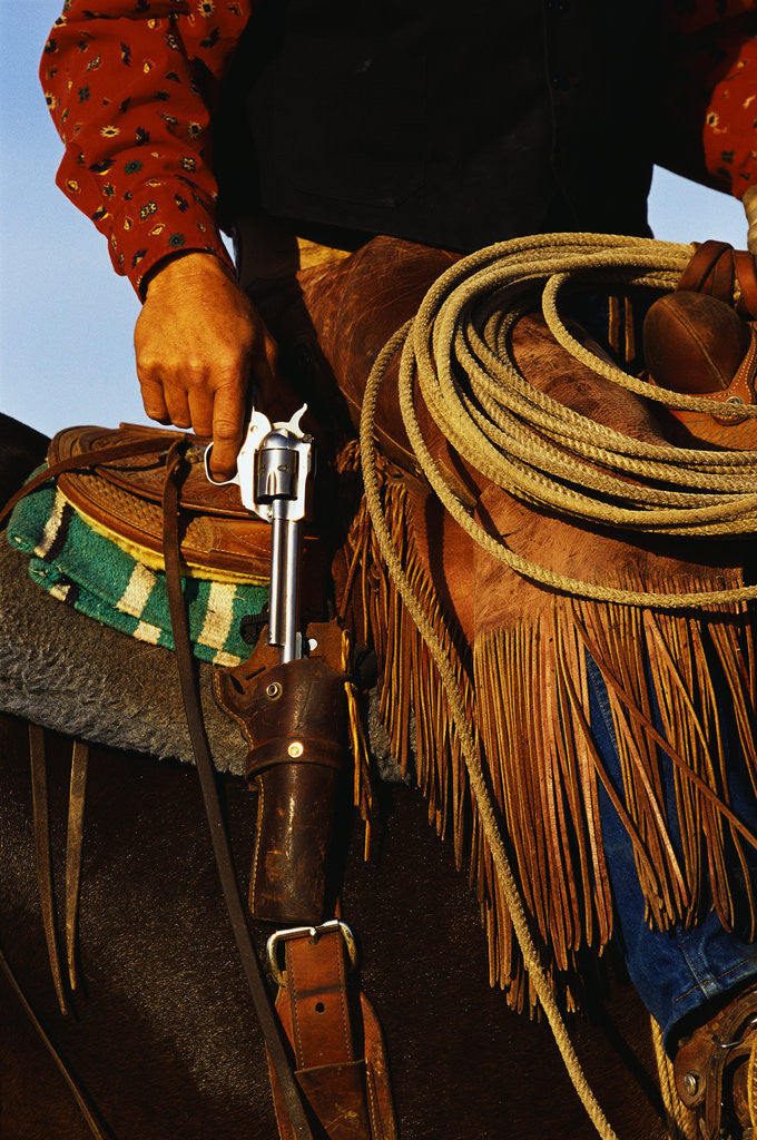 Detail of Close-up of Cowboy Holding Gun by Anonymous