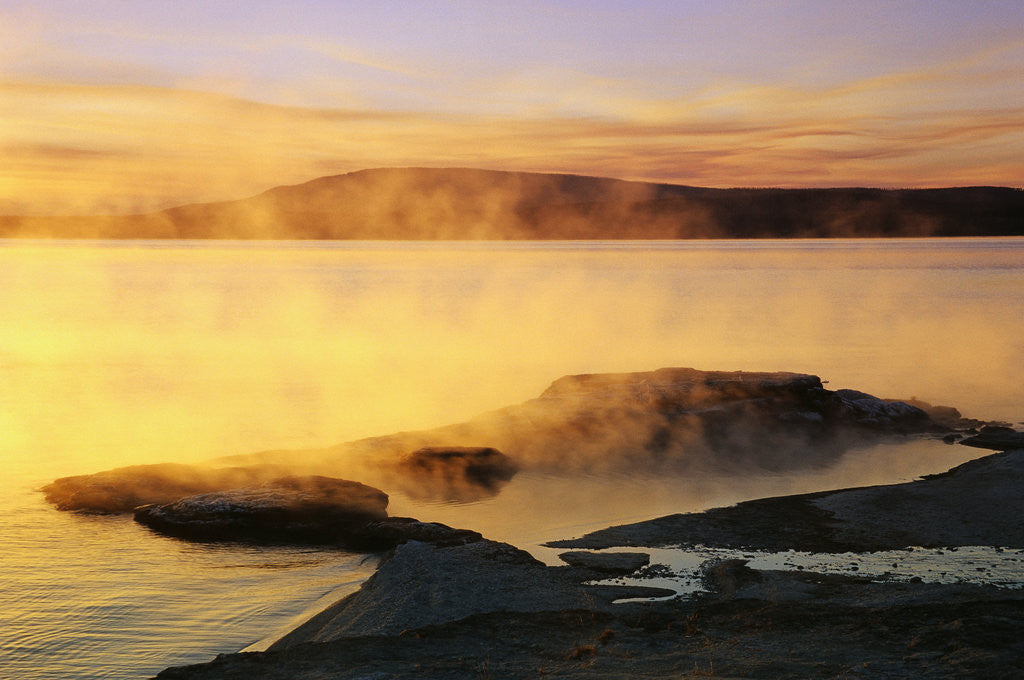 Detail of Steam Rising from Yellowstone Lake by Anonymous