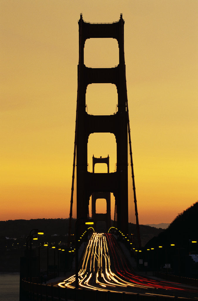 Detail of Evening Traffic and Golden Gate Bridge by Anonymous